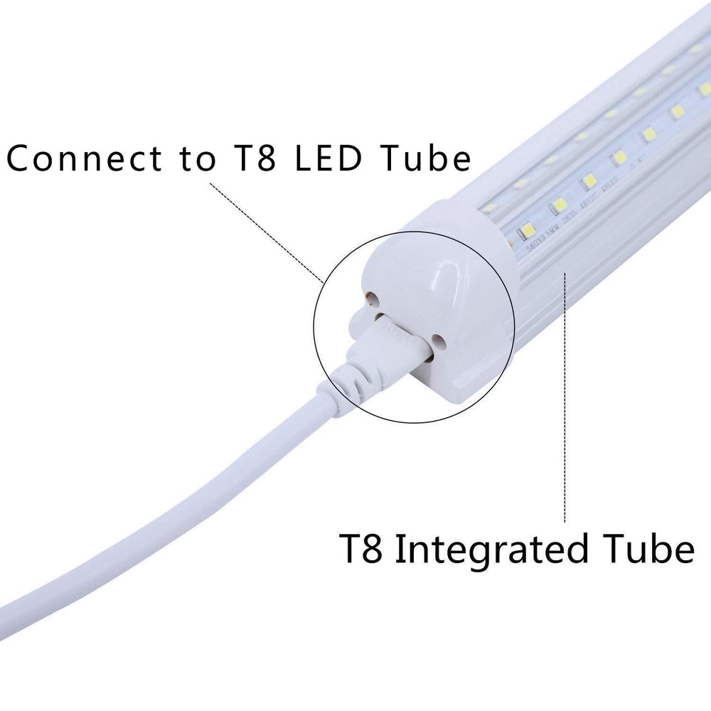 6FT 4-24 Pack, US Plug Power Cords & Extensions for T8/T5 LED Lights
