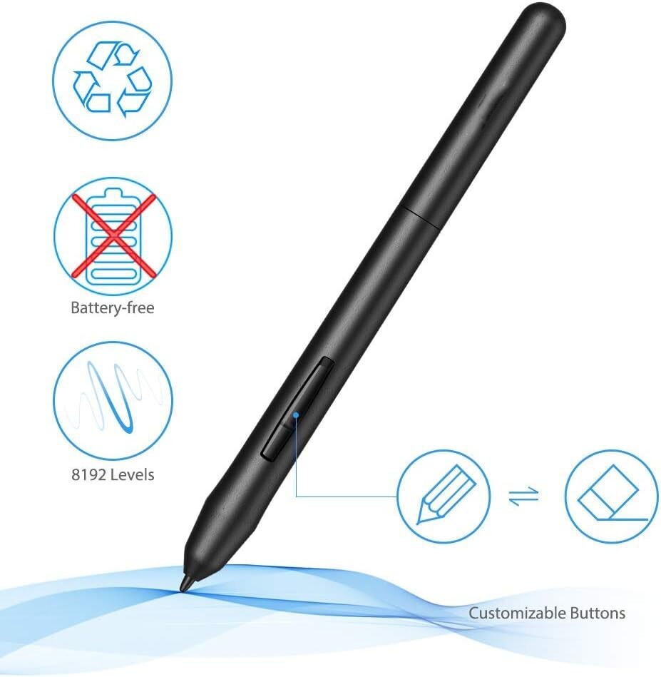 Graphics Drawing Tablet Board Laptop PC Windows MAC With Pen Portable Wireless