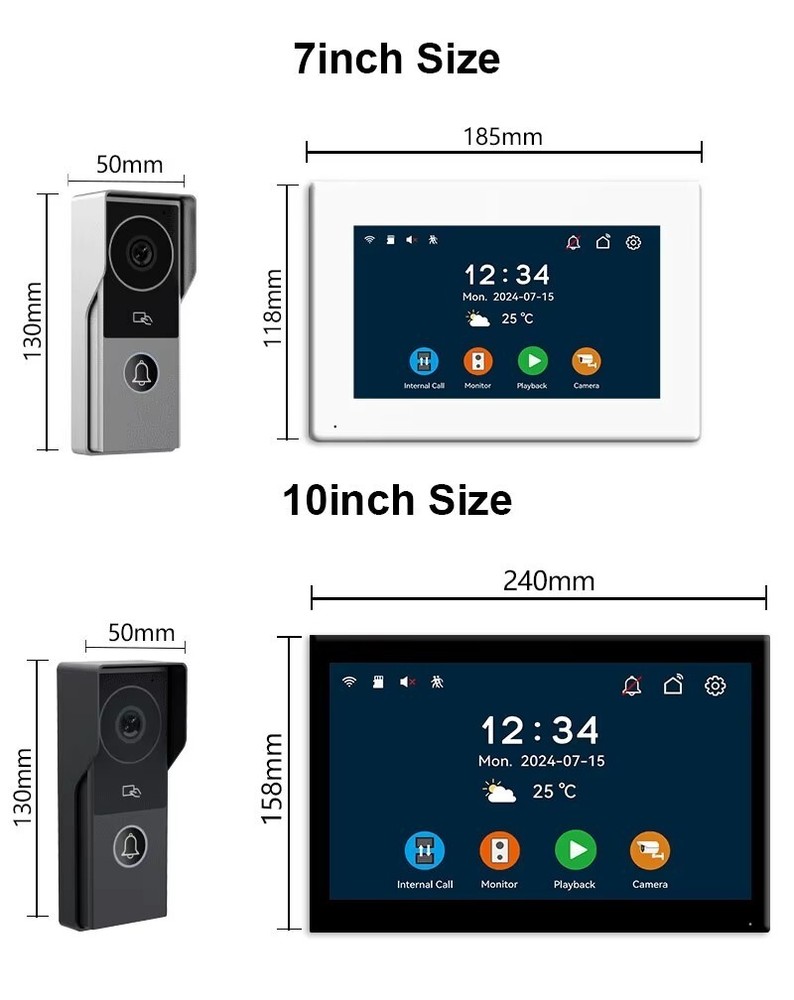 Smart Home Video Intercom System, 10 Inch Touch Screen with Motion Detection