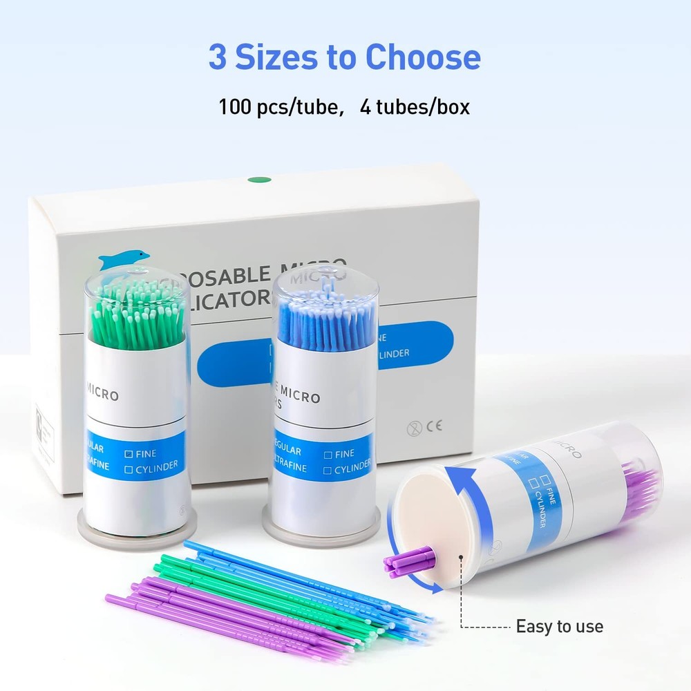 2000/5Boxes Dental Microbrush Micro Brush Applicator Tips Regular/Fine/Ultrafine