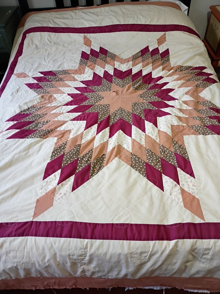 Vintage Patchwork Quilt Blanket Star Pattern