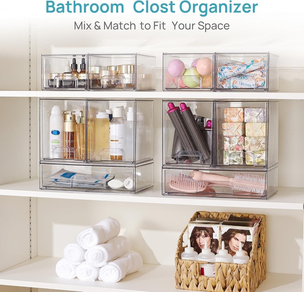 Stackable Storage Drawers with Non-Slip Design - Organize Any Space Effortlessly