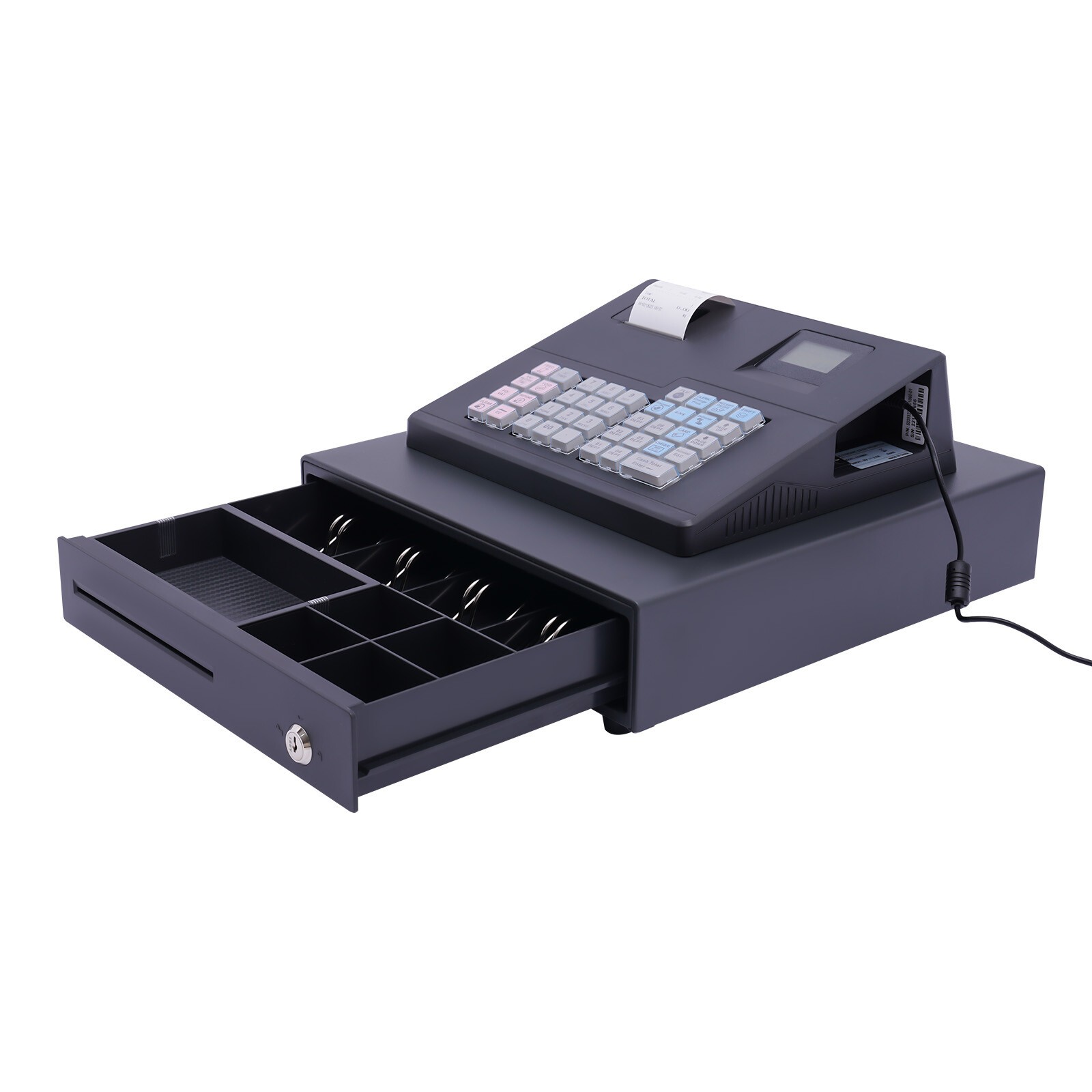 Used 38 Keys Electronic Cash Register Thermal Cash Register with Cash Drawer