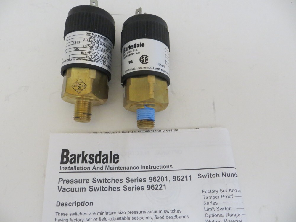 BARKSDALE 96211-BB2-T1 Pressure Switch