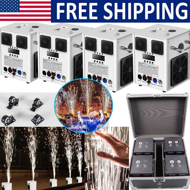 4Pack Cold Spark Machine Firework Effect KTV Party Show Flight case