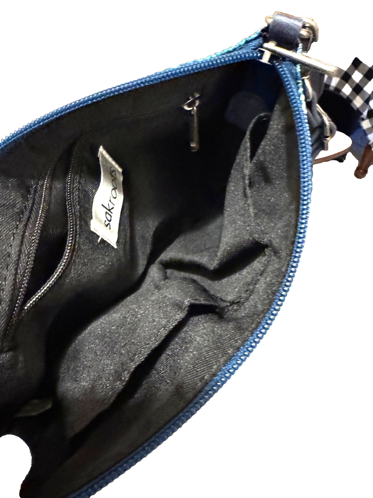 Sakroots Crossbody Bag Royal Blue Eco Twill Triple Zip Purse, EC, BOHO