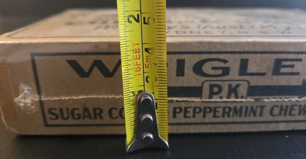 c1940s WRIGLEY'S PK Peppermint Bubble Gum Store DISPLAY BOX Empty #2 Sweet