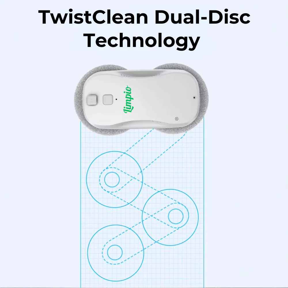 Limpio Window Cleaning Robot | AI Smart Navigation | Dual Spray | Microfiber