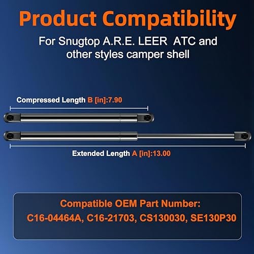 Qty (2) C16-04464a 752762 Gas Shock Strut Lift Support for 13in 30lb/133N