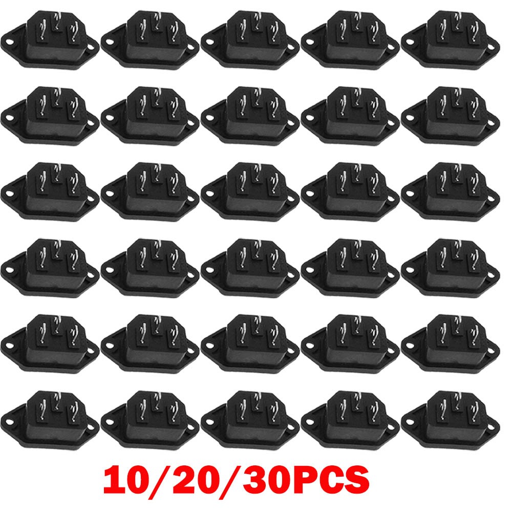 10-30Pc AC250V 10A IEC 320 C14 Panel Mount Plug Adapters Power Connector Socket