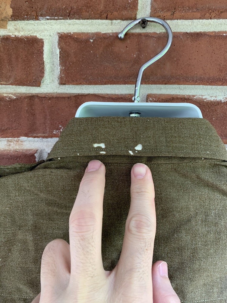 ORIGINAL WWII US ARMY OFFICER Wool Chocolate DRESS SHIRT- Patch - Medium?