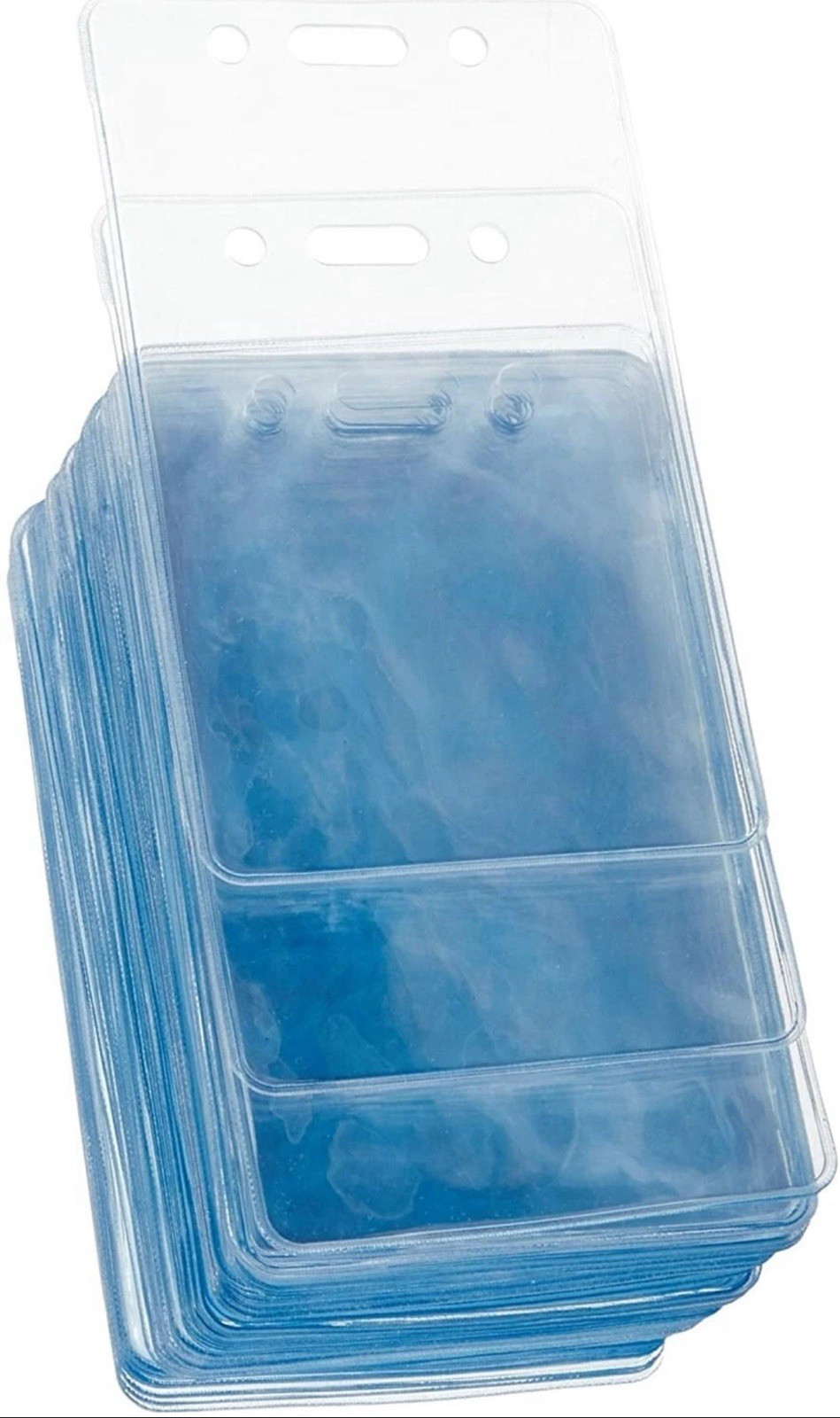 100 Pack Vertical ID Card Badge Holder Clear Plastic