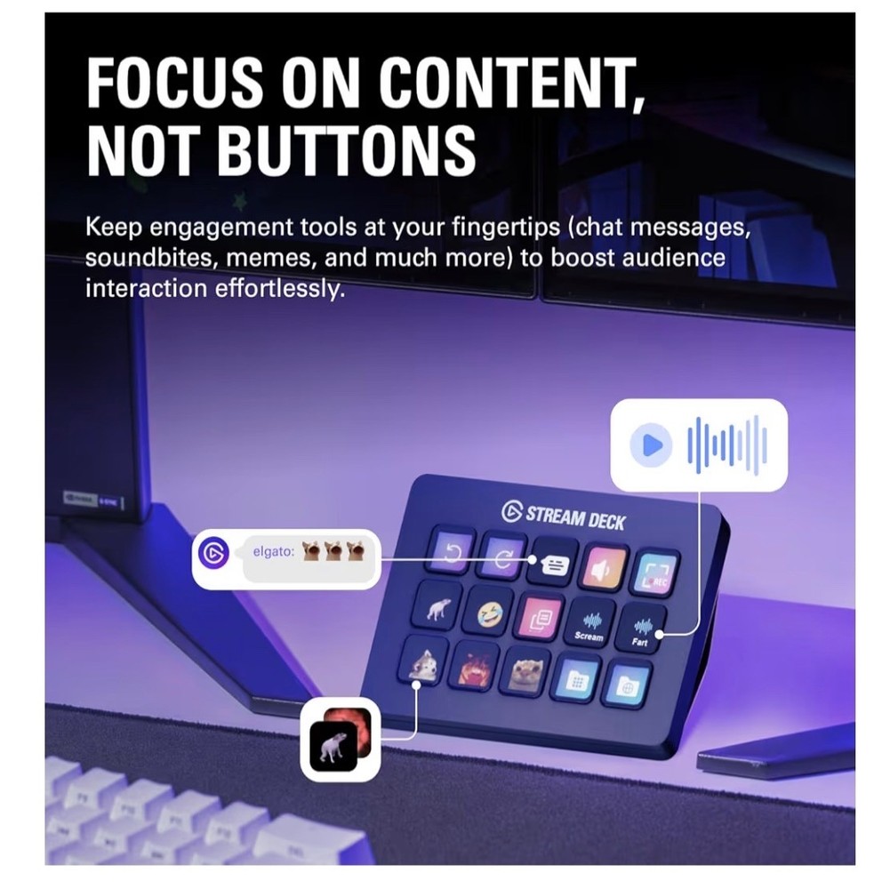 Stream Deck MK.2 – Studio Controller, 15 macro keys, trigger actions in apps