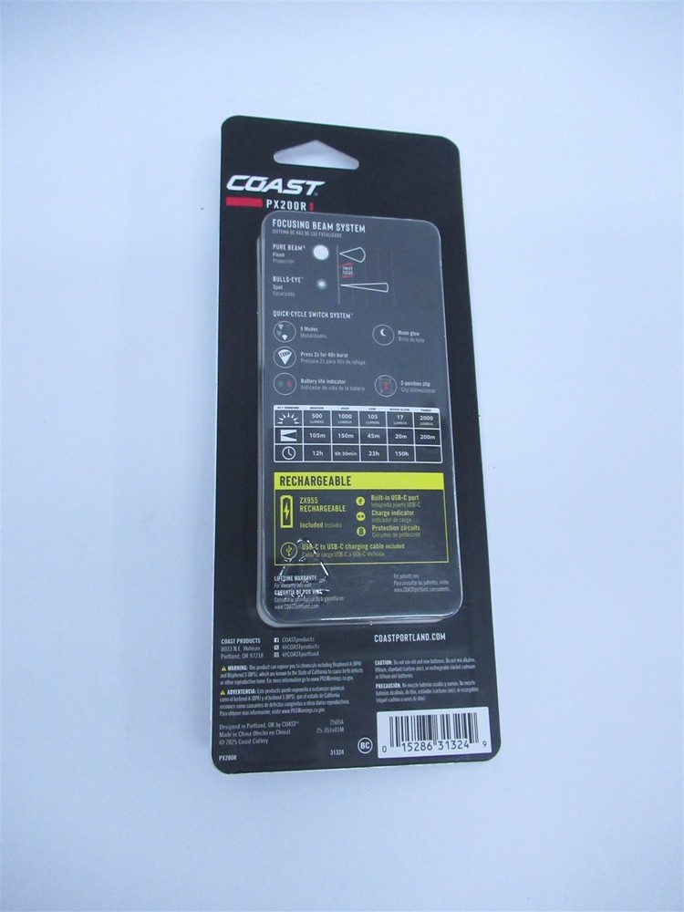 Coast PX200R Rechargeable Flashlight GP3128940