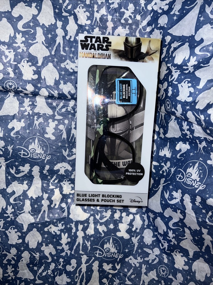 Disney STAR WARS MANDALORIAN BLUE LIGHT BLOCKING GLASSES & POUCH SET