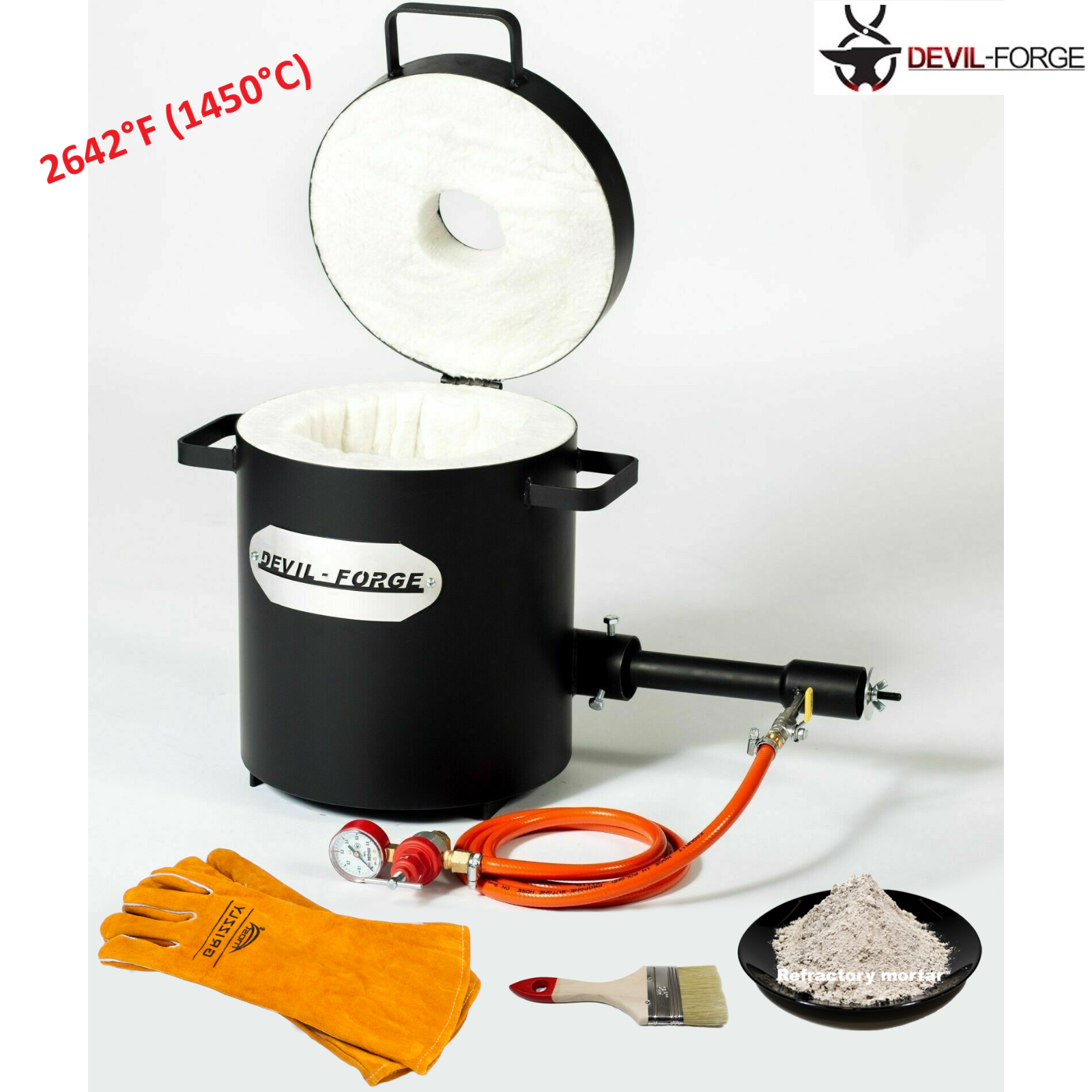 DEVIL-FORGE FB2Mb–10KG Gas Propane Melting Furnace Forge Burner Kiln USA