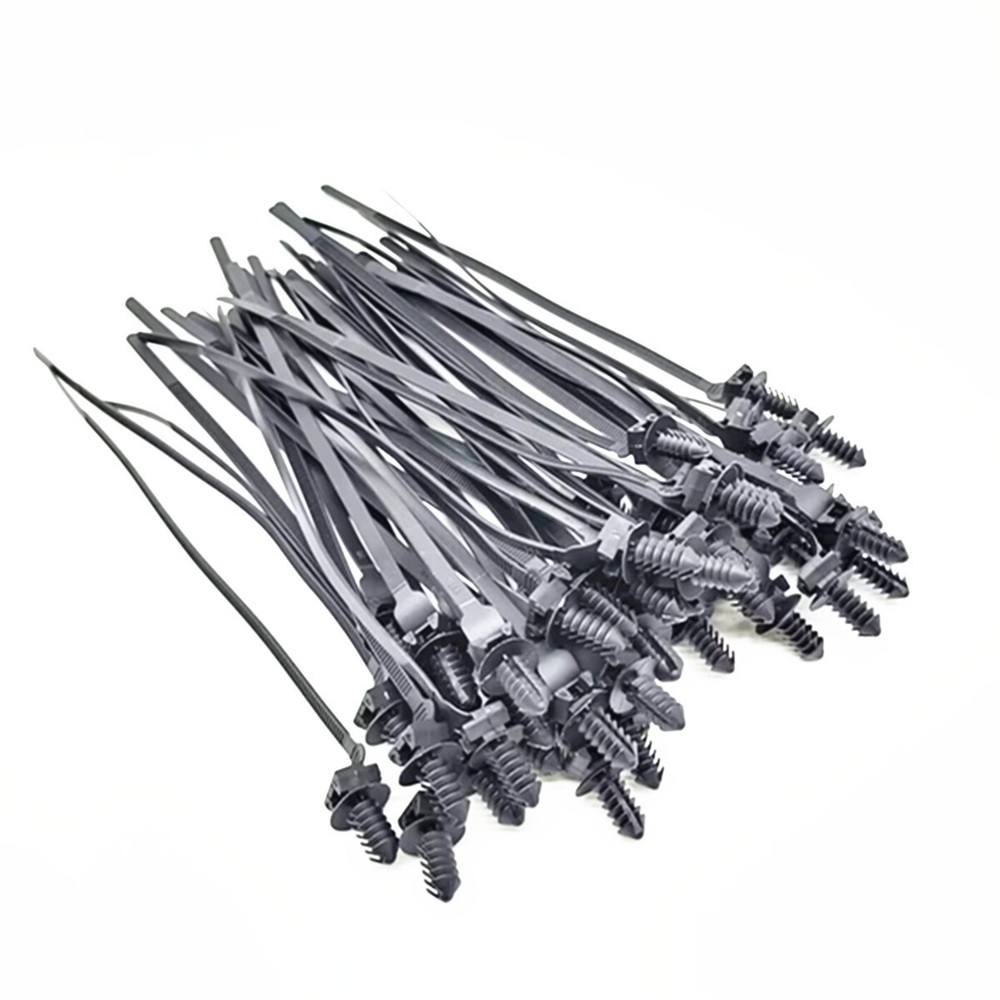 Nylon Push Clips Wire Tie Released Zip Straps Car Pipe Cable Fastener Bundle 50x