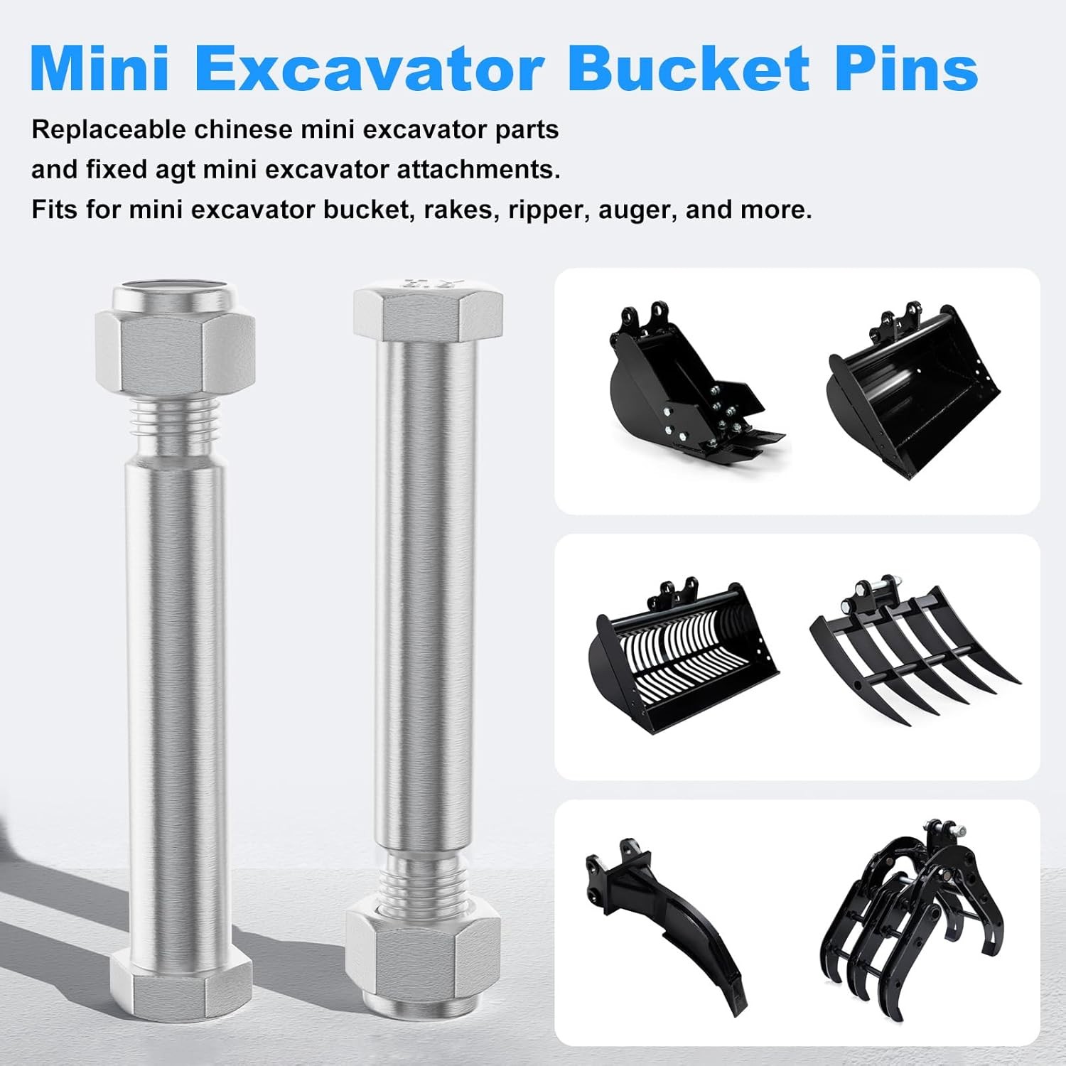 4Pcs 25mm Diamater Pins For Mini Excavator Connecting Linkage Pin Attachments