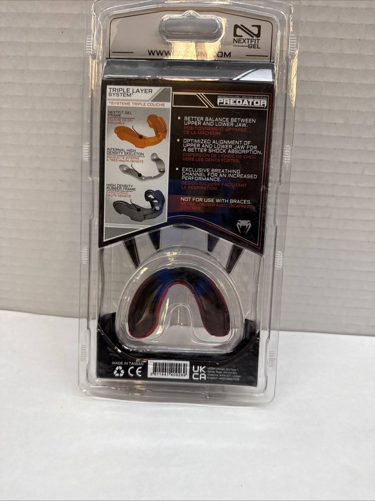 Venum Predator Mouthguard with Case Red Black