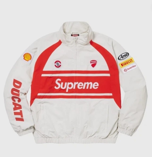 Supreme x Ducati Track Jacket Light Grey  24SS