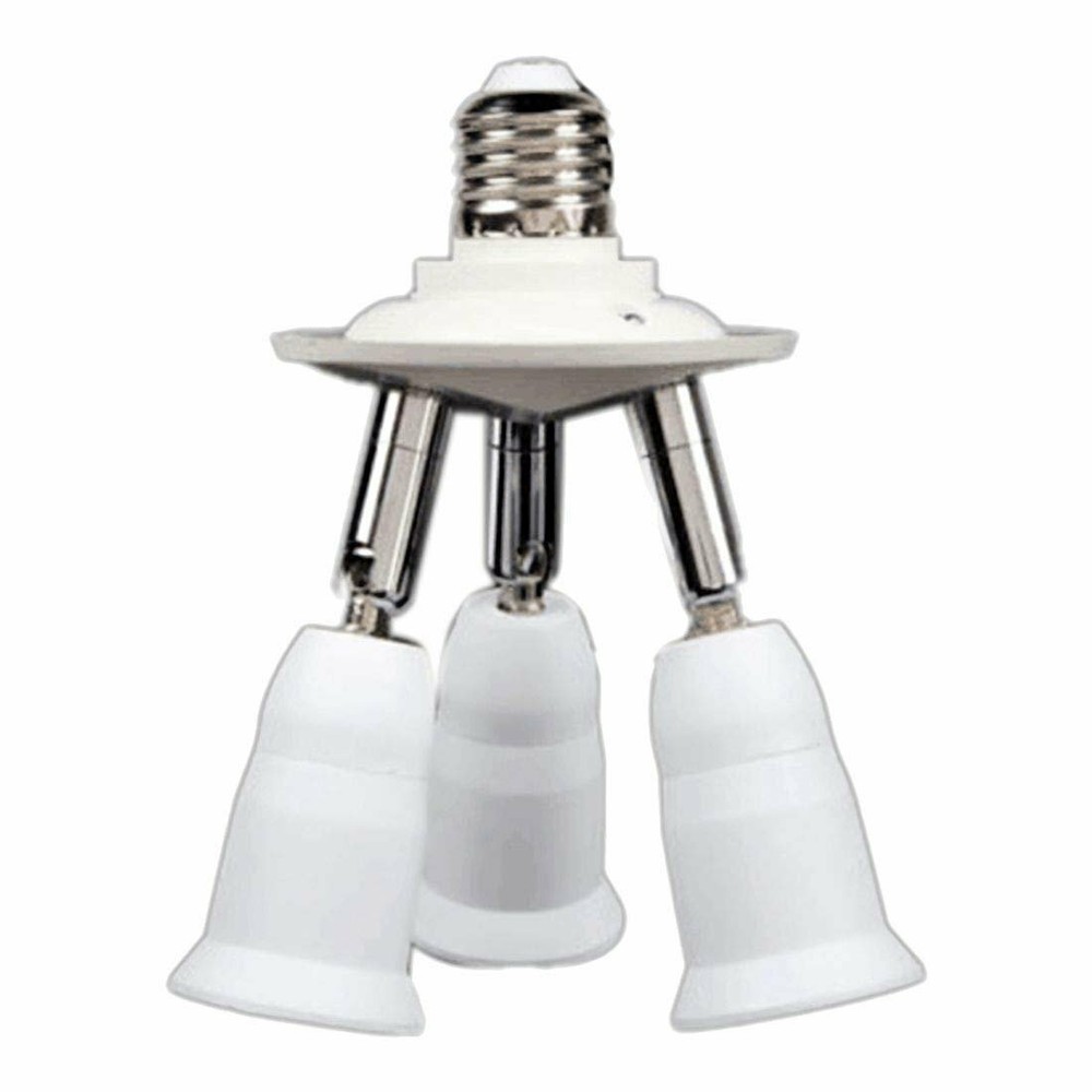 E27 3 in 1 LED Light Lamp Bulb Adapter Converter Split Splitter Base Socket
