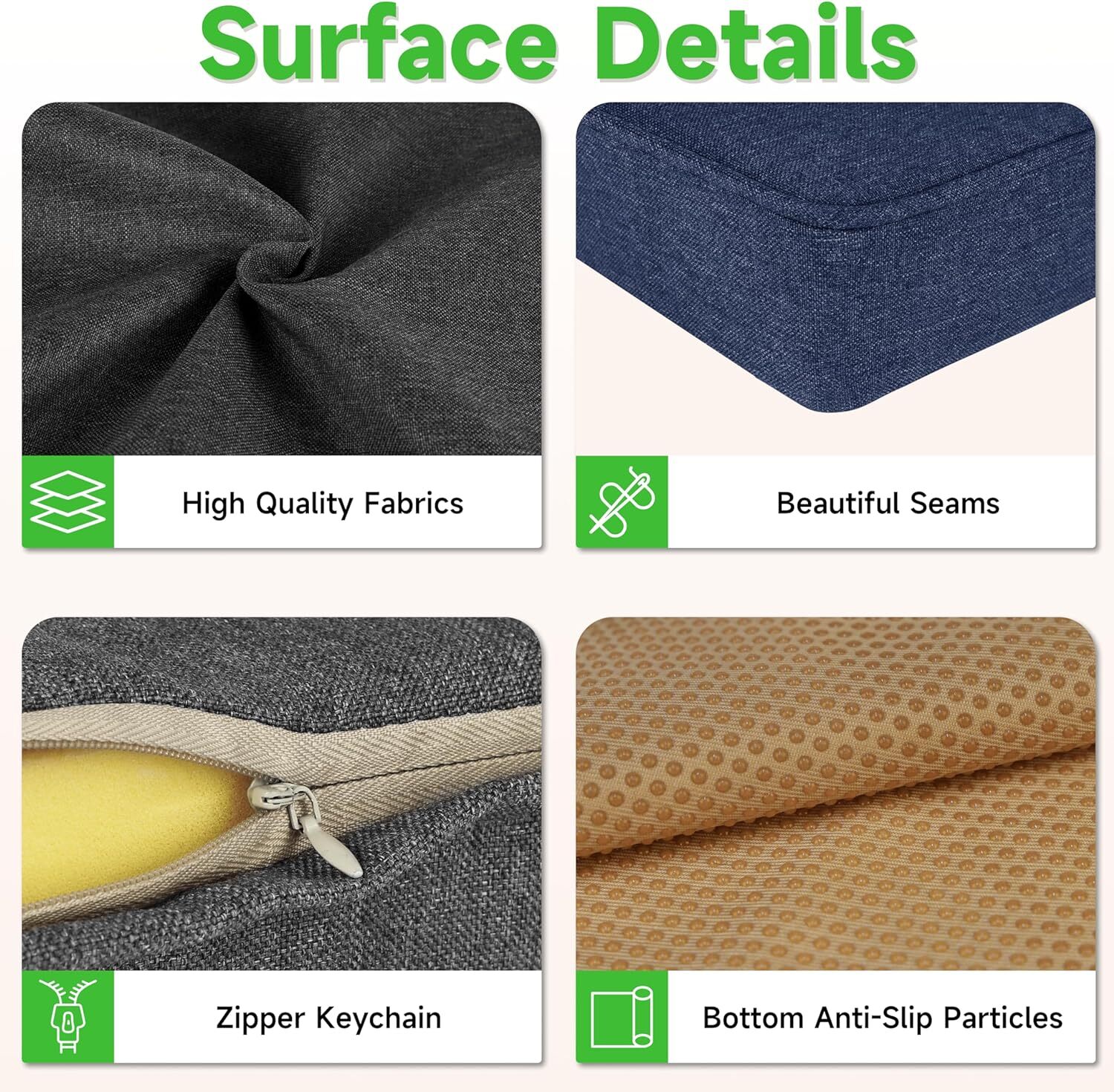 4 Inches Thick Custom Size Bench Cushion for Patio Furniture/Chair/Window Seat