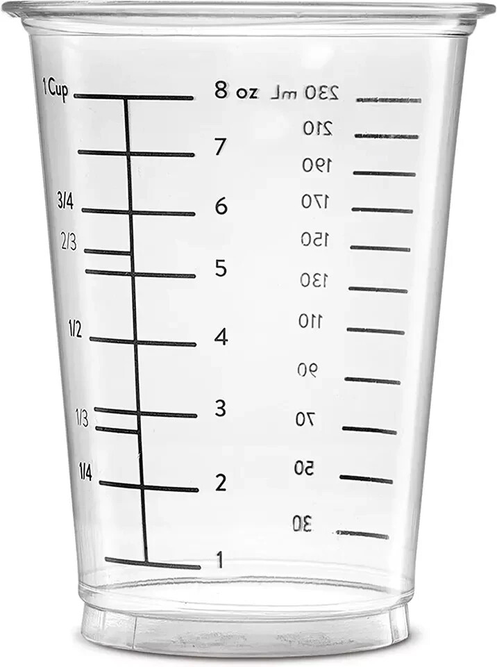 [50 Count - 10 Oz.] Multipurpose Disposable Plastic Measuring