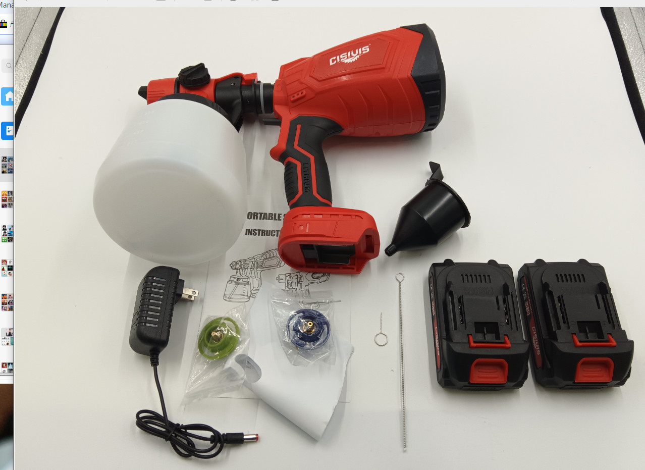With 2 Batteries High Pressure Cordless Paint Sprayer Electric HVLP Spray Gun US