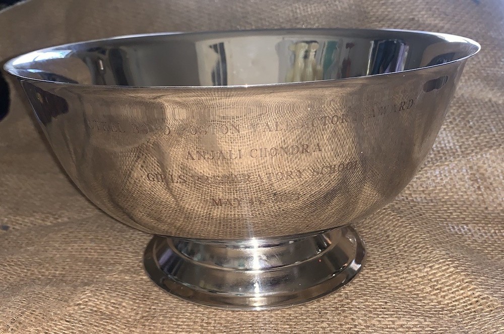 Vtg Sheridan Valedictory Award Girls Prep School 2015 Revere Bowl Trophy 10”D