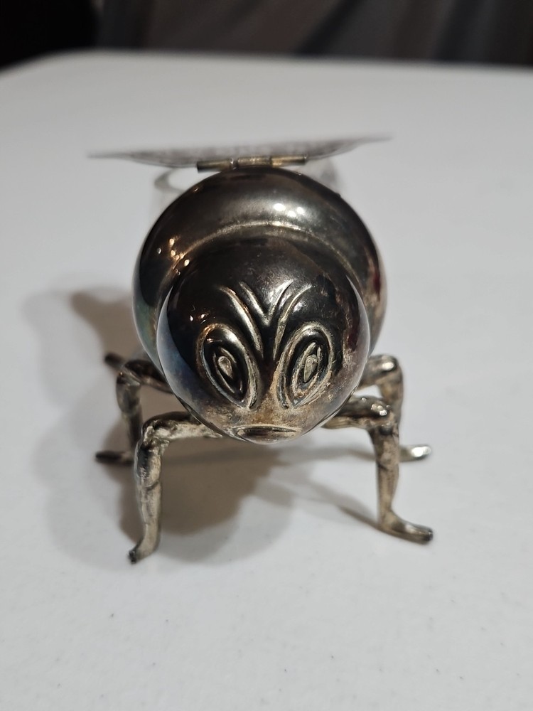 Vintage Godinger Bee Honey Pot Silver Plated Glass Honey Server