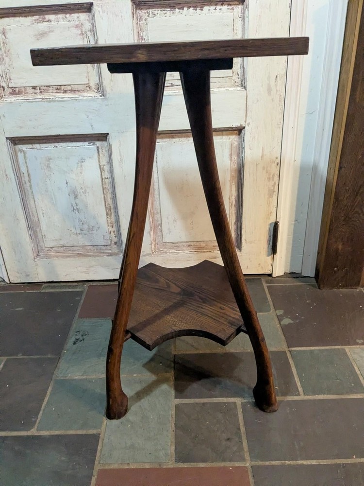 Antique Primitive Axe Handle Accent Lamp Table Nightstand End Rare Old Unsigned