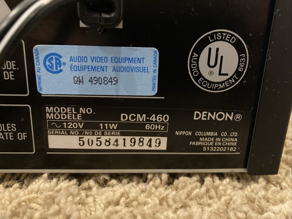 Denon DCM-460 5-CD Compact Disc Changer Alpha Processing Tested & Working!