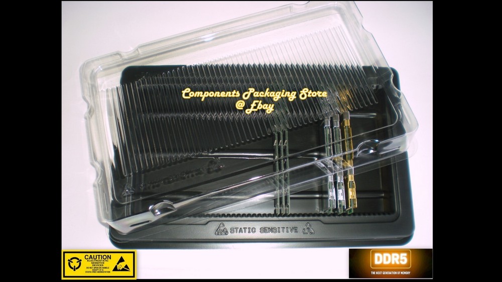 DDR5 DRAM Memory Tray Case Box for  DIMM Modules Anti Static - 2 Fits 100 DIMMs