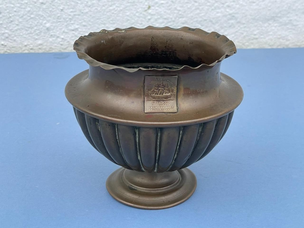 POSY BOWL MADE FROM COPPER SALVAGED FROM NELSON'S H.M.S."FOUDROYANT" (1798)