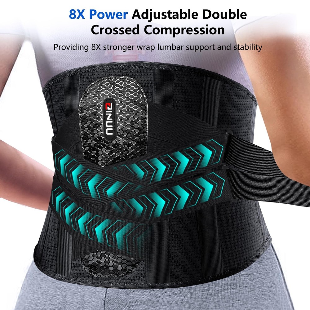 Back Brace for Lower Back Pain with 8X Powerful Bionic Support System, Back S...