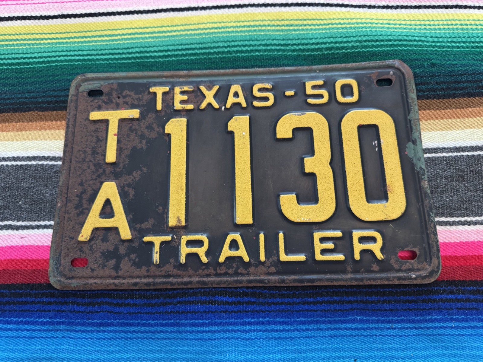 1950       TEXAS       TRAILER        LICENSE        PLATE       TA1130
