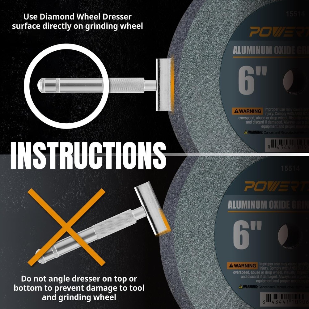 Compact Diamond Dressing Tool for Bench Grinders - 7" Long, Ergonomic Design