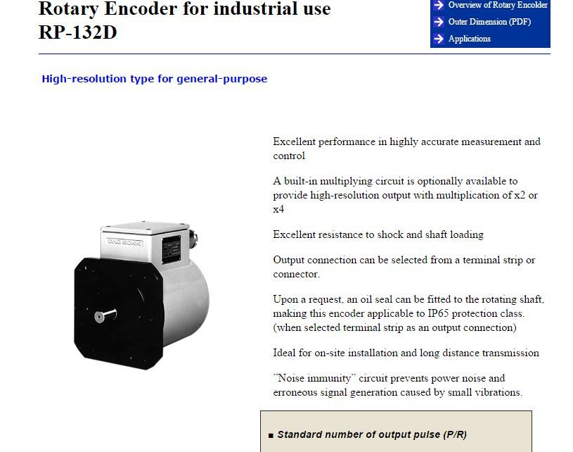 NEW ONO SOKKI ROTARY ENCODER RP 132D GENERAL PURPOSE HIGH RESOLUTION
