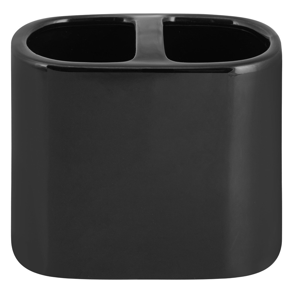 Mainstays Basic Rich Black Ceramic Toothbrush Holder for Adults