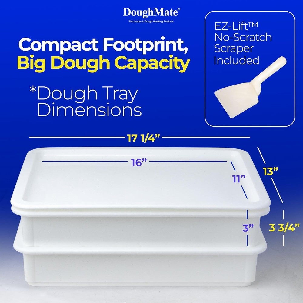 Household Pizza Dough Proofing Kit with Stackable Trays and Plastic Scraper
