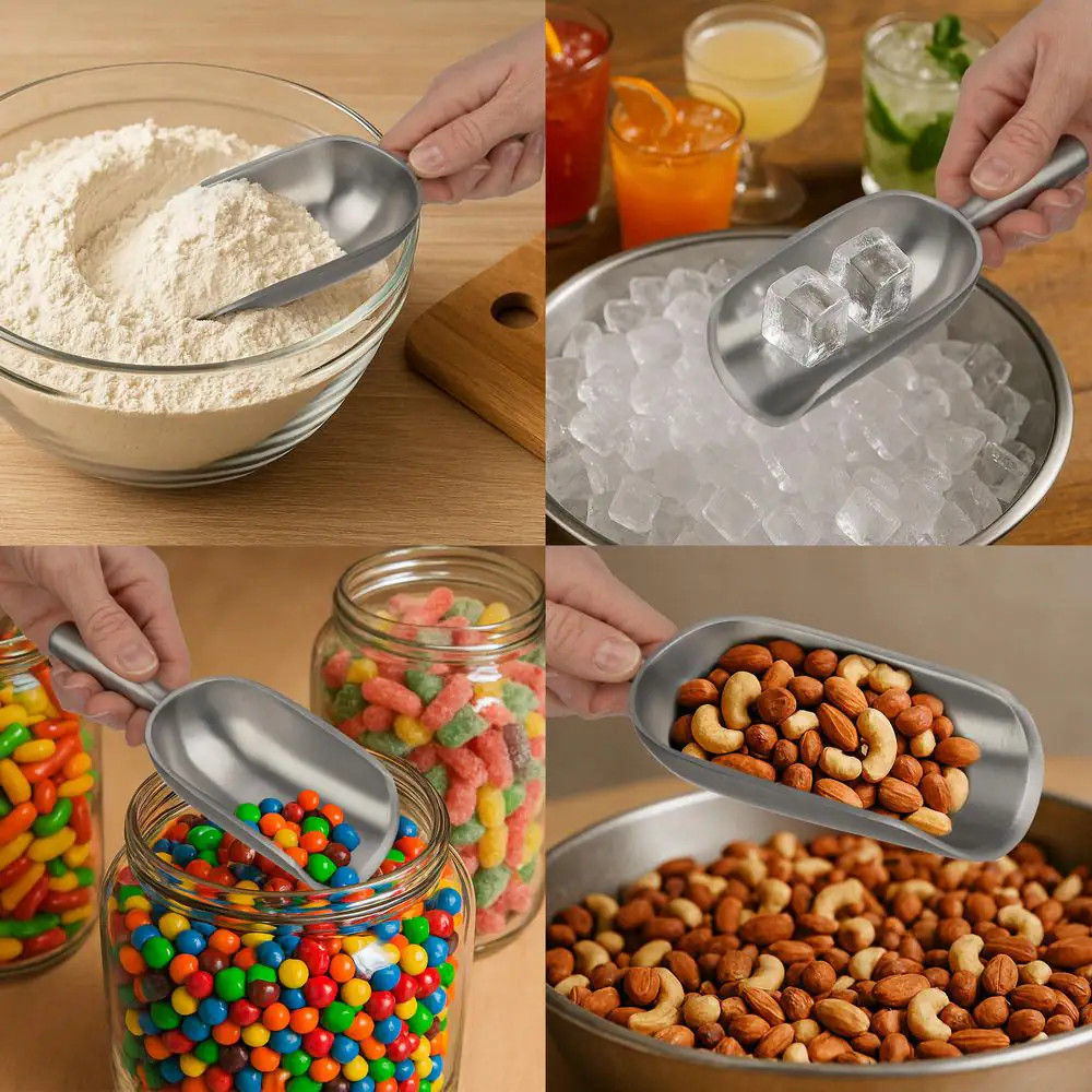 3-Piece Metal Ice Scoop Set