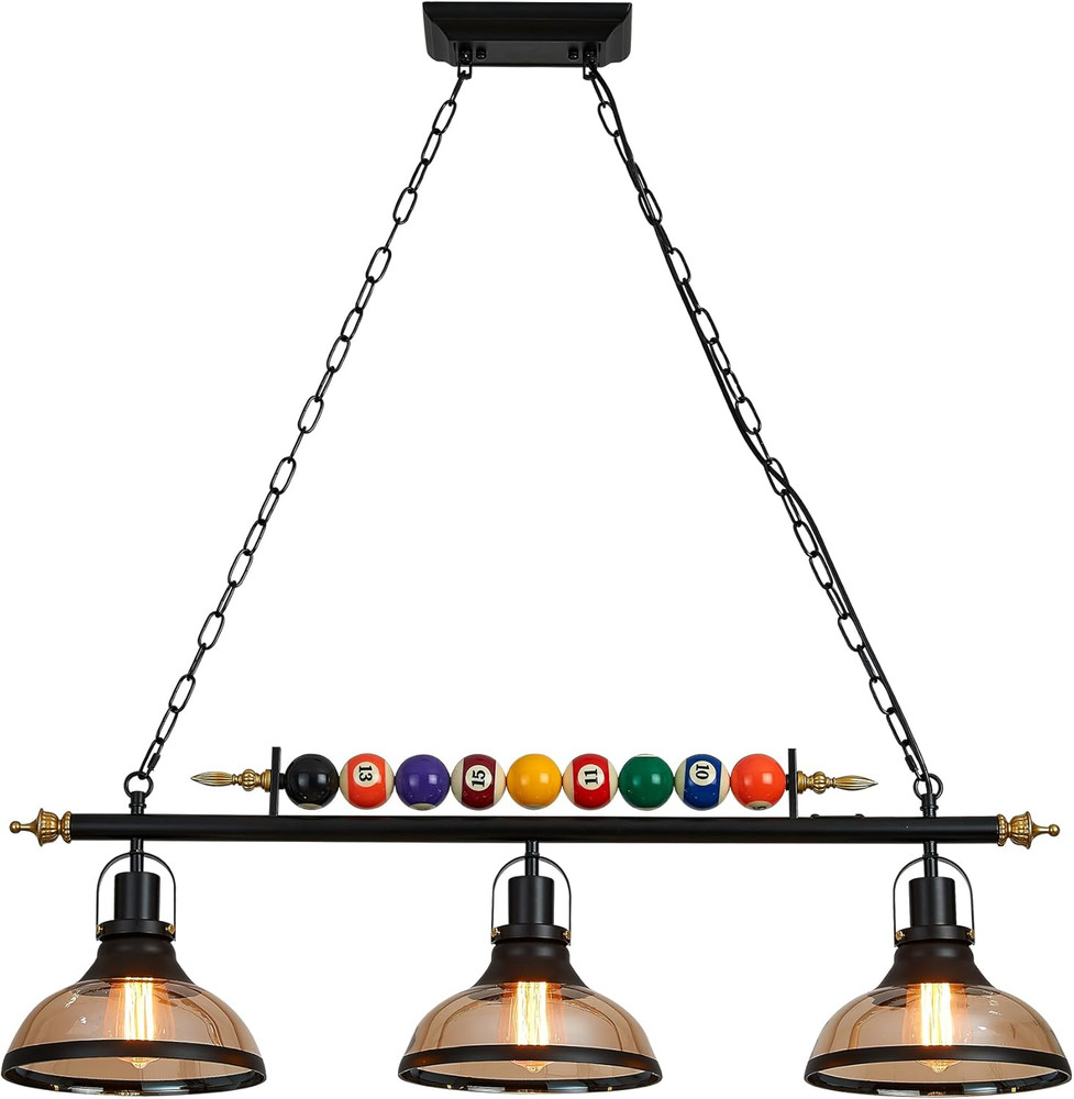7'-8' Hanging Pool Table Light Billiard Pendant Light Adjustable Light, Retro Is