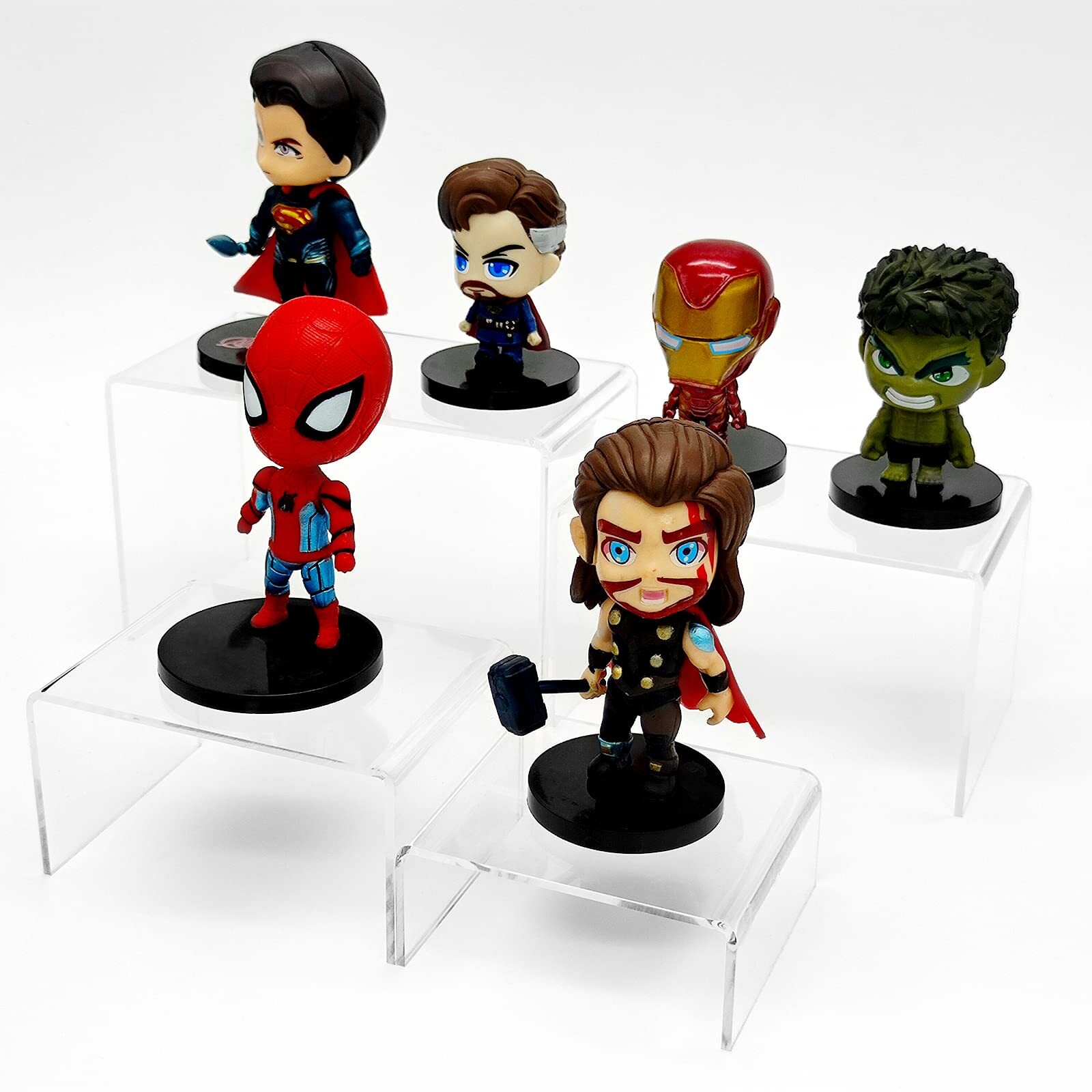8-Piece Acrylic Display Risers Clear for Desserts Figures