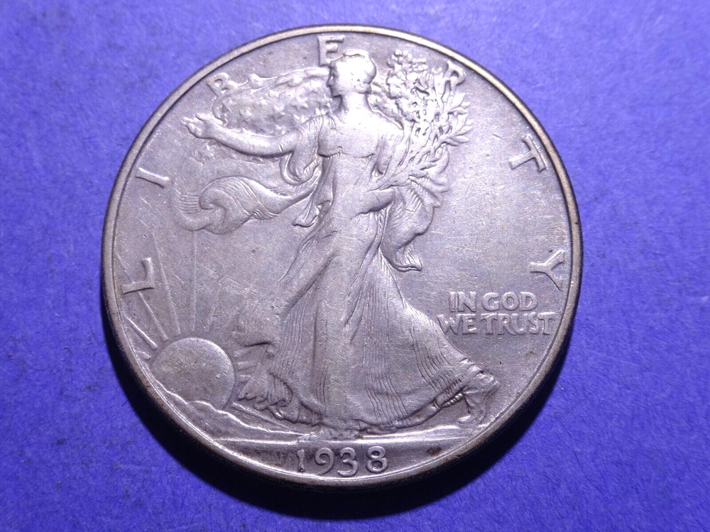 1938-D Walking Half Dollar  Ch. VF
