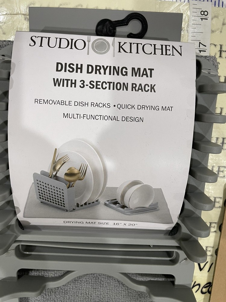 Rae Dunn CLEAN Sponge Brush & Studio Kitchen Dish Drying Rack