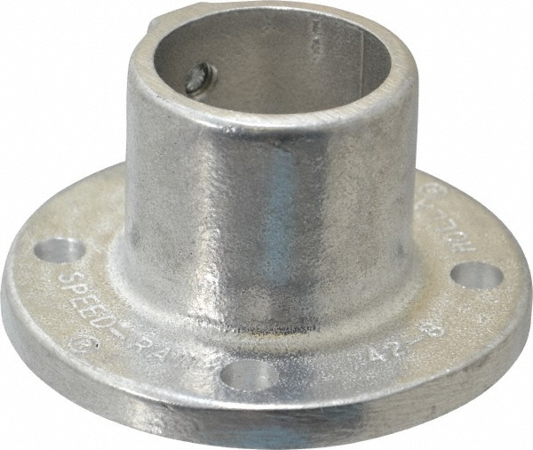 Hollaender Aluminum Alloy Pipe Rail Fitting, 1-1/2" Pipe, Base Flange, 1 Piece