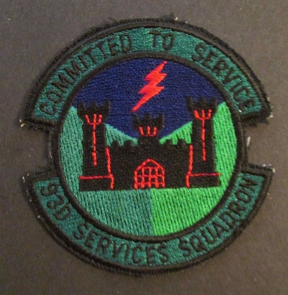 VINTAGE USAF 93D SERVICES SQUADRON EMBROIDERED PATCH