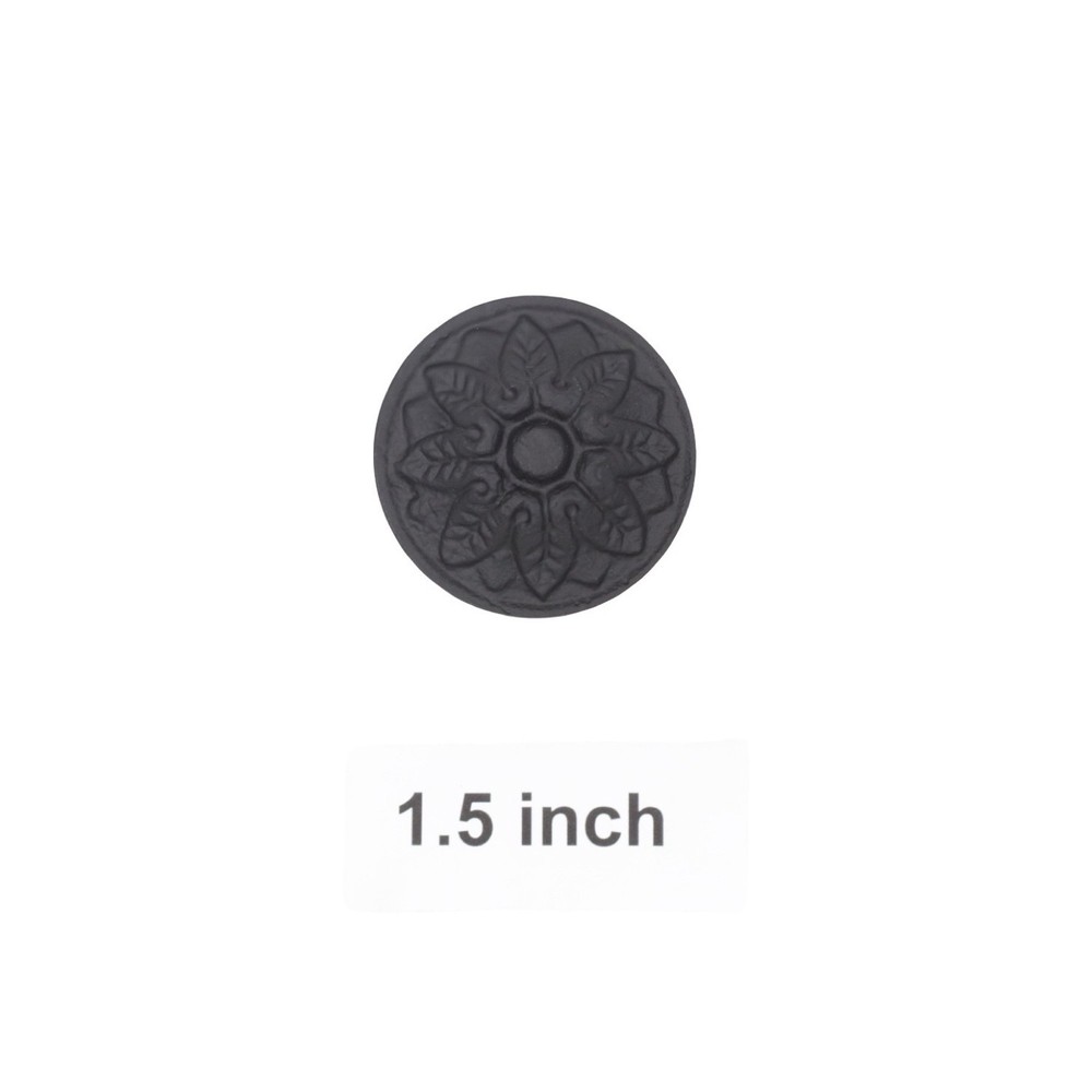 Cast Iron Cabinet Knobs with Sunflower Design 1.5 Inches