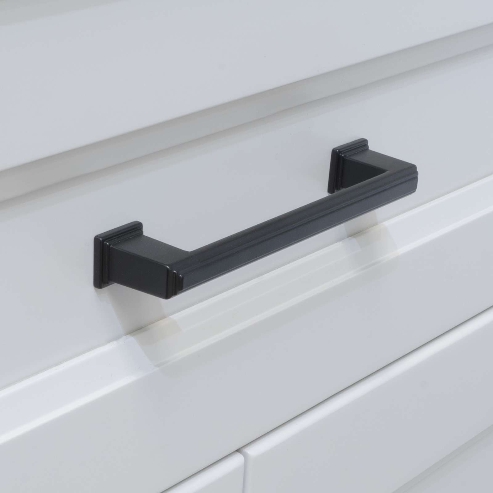 Square Matte Black Solid Cabinet Handles Pulls Kitchen Bathroom Modern Style