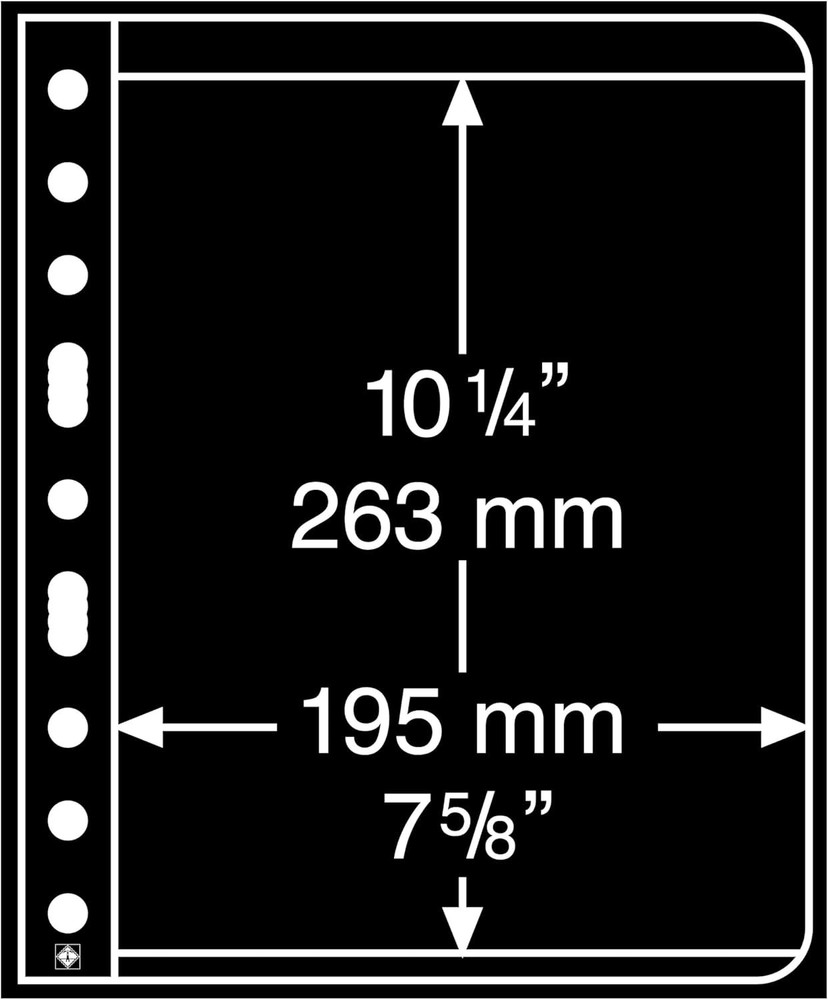 Lighthouse Stamp Storage Pages - 5 Classic Black Binder Sleeves for Collectors